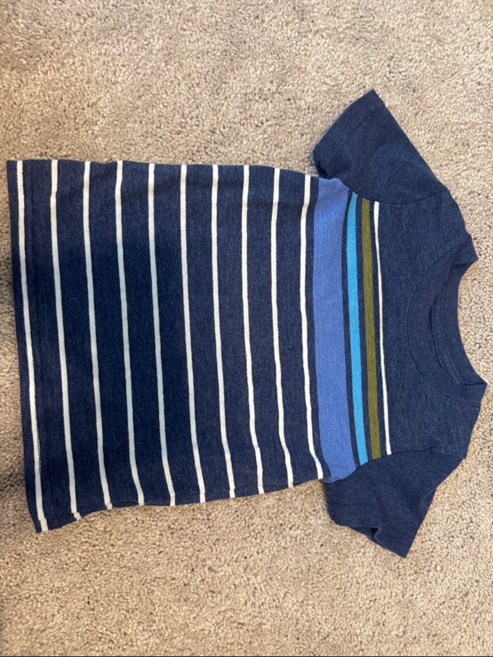 Cat & Jack Navy, White & Blue Striped Short-Sleeve Tee